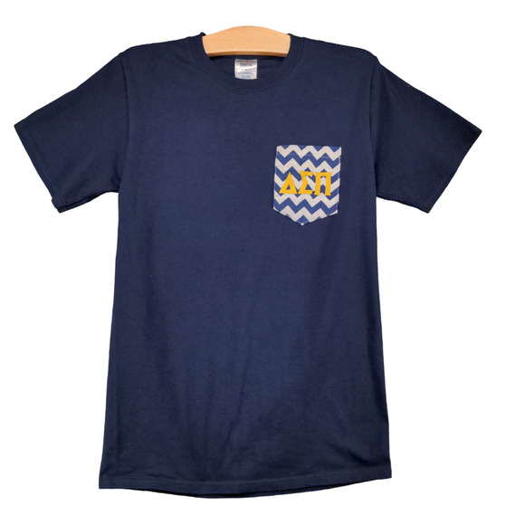 Jerzees Women's Sorority T-Shirt Blue Small Delta Sigma Pi Statement Crew Neck - Picture 1 of 13